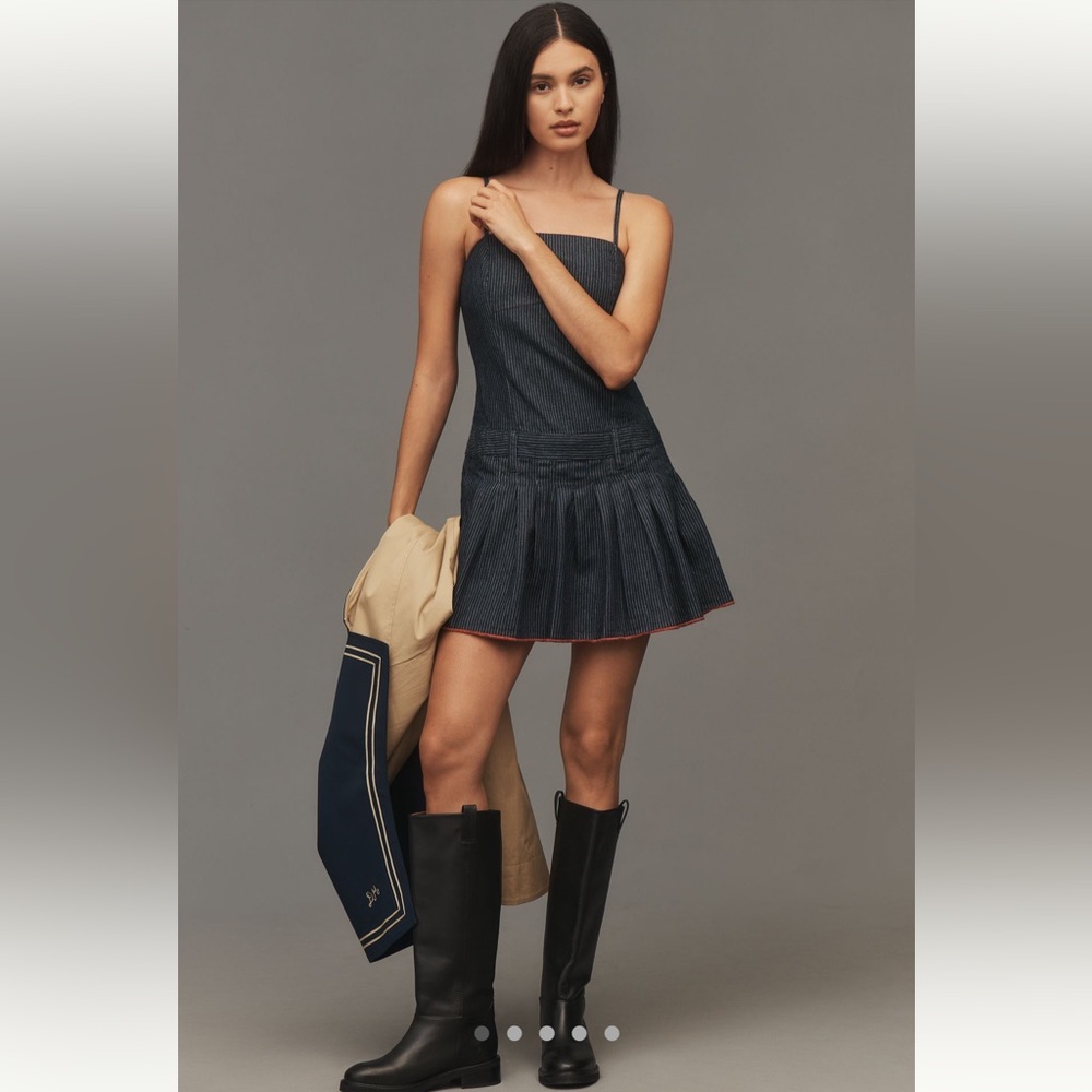 Anthropologie x Pilcro Sleeveless Pleated Denim Romper - Size 0 - BNWT